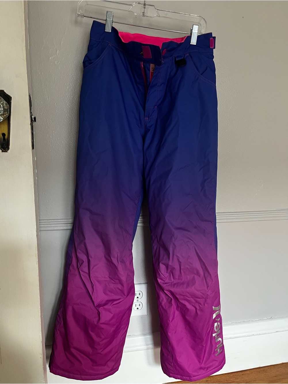 Girl’s XL Gradient Ski Pants - Blue to Pink